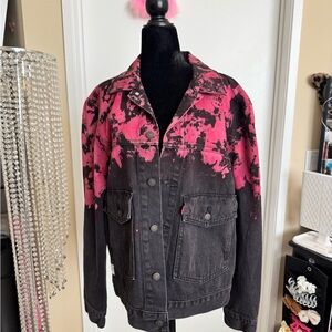 Levi's Pink and Black Tie-Dye Jacket